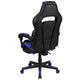 Black with Blue Trim |#| Black/Blue Ergonomic Gaming Chair -Recline Back/Arms, Footrest, Massaging Lumbar