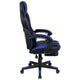 Black with Blue Trim |#| Black/Blue Ergonomic Gaming Chair -Recline Back/Arms, Footrest, Massaging Lumbar