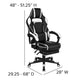 Black with White Trim |#| White Ergonomic Gaming Chair - Reclining Back/Arms, Footrest, Massaging Lumbar