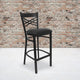 Black Vinyl Seat/Black Metal Frame |#| Black inchXinch Back Metal Restaurant Barstool - Black Vinyl Seat