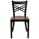 Cherry Wood Seat/Black Metal Frame |#| Black inchXinch Back Metal Restaurant Chair - Cherry Wood Seat