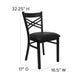 Black Vinyl Seat/Black Metal Frame |#| Black inchXinch Back Metal Restaurant Chair - Black Vinyl Seat