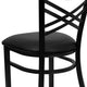 Black Vinyl Seat/Black Metal Frame |#| Black inchXinch Back Metal Restaurant Chair - Black Vinyl Seat