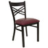 X" Back Metal Restaurant Chair