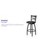 Black Vinyl Seat/Black Metal Frame |#| Black inchXinch Back Swivel Metal Barstool - Black Vinyl Seat