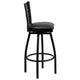 Black Vinyl Seat/Black Metal Frame |#| Black inchXinch Back Swivel Metal Barstool - Black Vinyl Seat