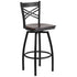 X" Back Swivel Metal Barstool