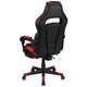 Black Gaming Desk and Chair With Massage and Slide-Out Footrest, Headrest Pillow
