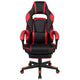 Black Gaming Desk and Chair With Massage and Slide-Out Footrest, Headrest Pillow