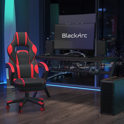 Zulu Gaming Desk and Chair Set, Ergonomic Gaming Chair with USB Massage, Slide-Out Footrest, and Detachable Headrest Pillow - View 2