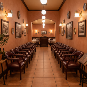 Classic Italian Restaurant Waiting Area With Traffic Flow
