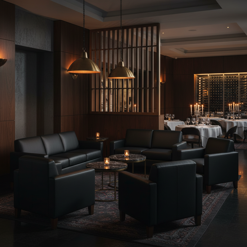 HERCULES Diplomat Series Black Moody Restaurant Lounge
