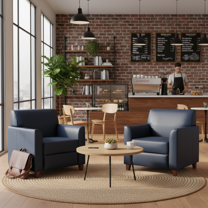 HERCULES Diplomat Series Navy Chair - Artisan Coffee Shop Lounge