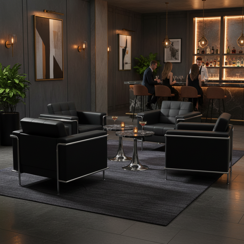 HERCULES Lesley Series Black - Cocktail Lounge Grouped Seating