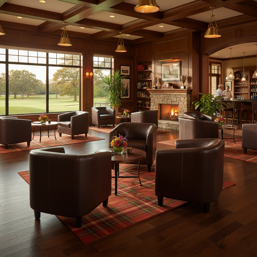 LeatherSoft Lounge Chair Brown - Country Club Golf Course Lounge