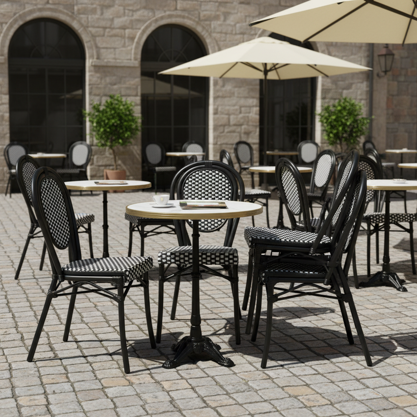 Lourdes Bistro Chairs in Outdoor Cafe