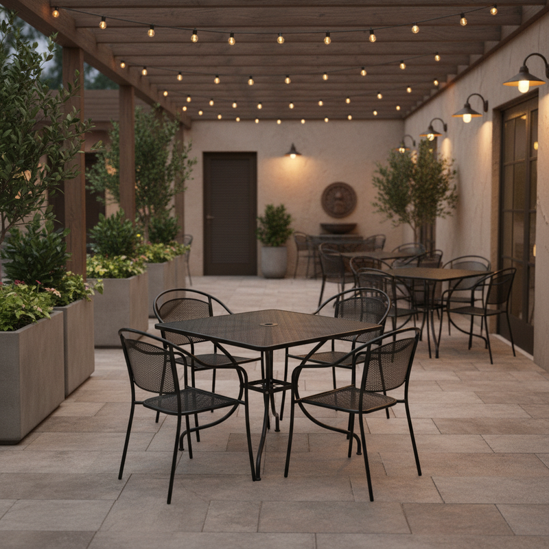 Oia Patio Set Demonstrating Spacing Considerations